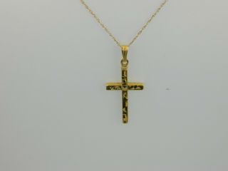 Vintage 14k Yellow Gold Filled Hammered Religious Crucifix/cross Pendant