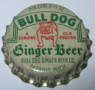 Bull Dog English Ginger Beer Soda Bottle Cap; Detroit,  Mi; Cork Type " B "