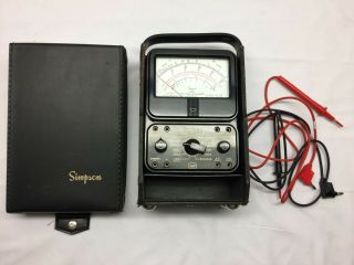 Vintage Simpson 260 Series 5 Volt Ohm Milliammeter Multi - Meter Leather Case