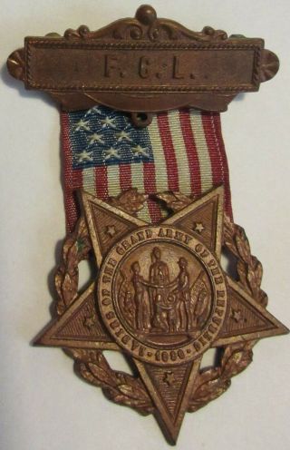 1886 Ladies Of The Grand Army Of The Republic (g.  A.  R. ) F.  C.  L.  Medal,  Brass,  Vg