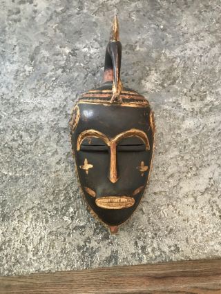 Vintage Hand Carved & Painted Wood African Mask