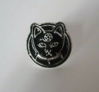 Round Cat Pentacle Enamel Pin Witch Wicca (for Clothing,  Purse,  Bag,  Shoe)