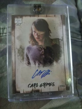 The Walking Dead Carl Grimes Autograph 6/69 Topps Chandler Riggs
