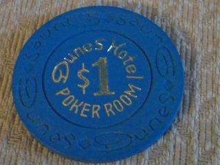 Dunes Hotel Casino Poker Room $1 Hotel Casino Gaming Poker Chip Las Vegas,  Nv