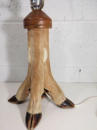Vintage Deer Foot Leg Lamp Hunting Cabin Lodge Man Cave Taxidermy Folk Art Decor