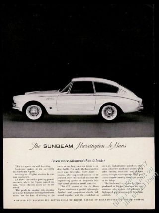 1962 Sunbeam Harrington Lemans Car Photo Vintage Print Ad