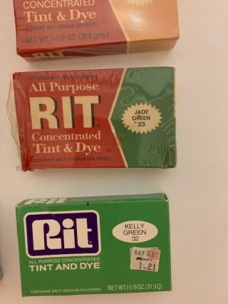7 Vintage Boxes Rit Tints & Dyes,  Rit Fabric Whitener & Tintex Fabric Dye 3