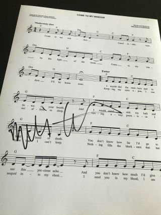 Melissa Etheridge Signed Autograph Sheet Music Come To My Window All I Do
