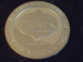 Dunes Hotel & Country Club $5 Sterling Silver Casino Gaming Slot Token 1967