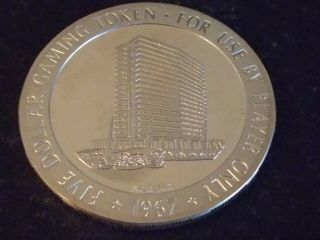 DUNES HOTEL & COUNTRY CLUB $5 STERLING SILVER CASINO GAMING SLOT TOKEN 1967 2