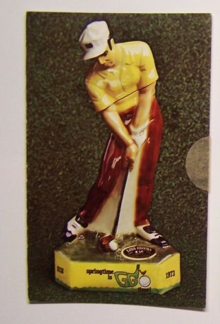 1973 Greater Greensboro Open Postcard Ezra Brooks Decanter Golf Golfer Adver.