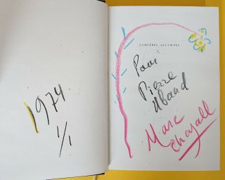 Marc Chagall (1887 - 1985) - Rare Signed French Book,  4 - Color Sketch - 1973 -
