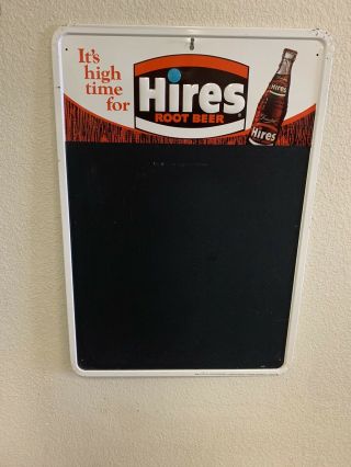Vintage Hires Root Beer Embossed Metal Chalkboard Menu Advertising Sign