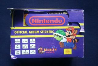 1992 Merlin Nintendo Box 100 Sticker Packets Mario Bros Zelda Nes