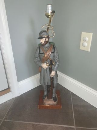 Vintage Confederate Civil War Soldier Full Size Lamp