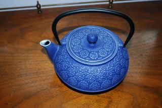 Primula Japanese Asian Cast Iron Teapot Blue Floral Infuser Tetsubin Teavana Tea