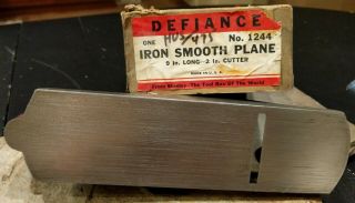 Vintage Stanley Defiance Iron Smooth Plane 1244/ Woodworker/carpenters Hand Too