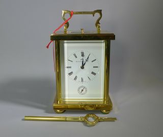 Matthew Norman Brass Repeater Carriage Clock Grande Corniche Alarm 8 Day Mib