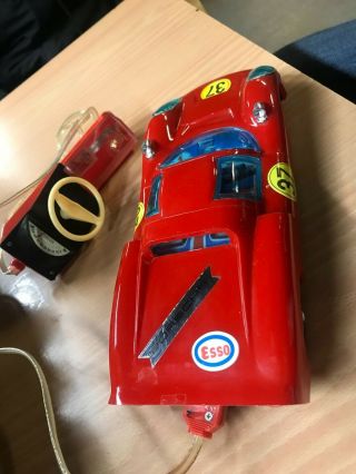 Vintage Bandai Toy Porsche Carrera Race Car Automobile Battery Op Operated