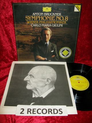 1985 German Nm 2lp Dg 415 1241 Digital Stereo Bruckner Symphony 8 Giulini Box Ex