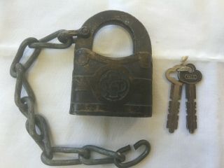 Vintage Yale & Towne Padlock Y & T Antique Lock With Key Stamford Conn