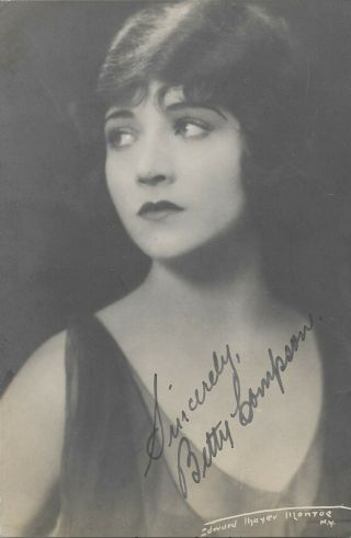 Betty Compson (silents) Hand - Signed 1920s Vintage 6” X 4” Portrait