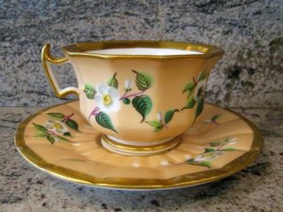 For Mv1857 Only French 19th C Paris Porcelain Vieux Floral Cup And Saucer