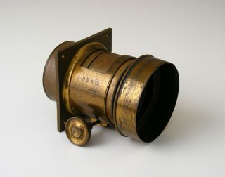 Darlot Opticien Paris Antique Brass Portrait Lens For Vtg View Camera B.  F.  &co.