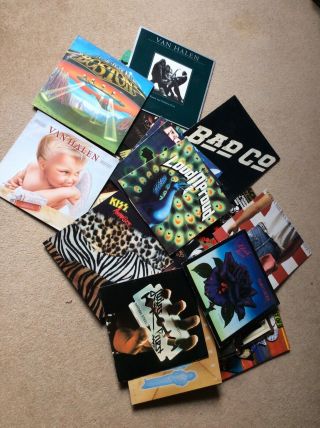 43 Vinyl Records Rock Music Including Bad Co,  Van Halen,  Boston,  Kiss Etc