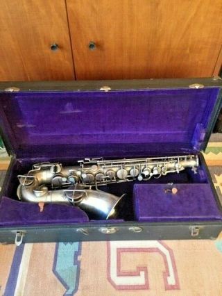Vintage Martin Handcraft Alto Saxophone 1925 Silver Plated With Matching Numbers