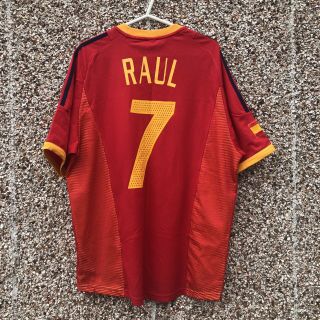 Spain 2002 2004 Raul Gonzalez 7 Home Football Shirt Classic Jersey Vintage - L
