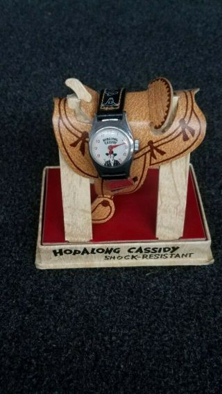 Vintage Hopalong Cassidy Wrist Watch - Box W/saddle Display - Paperwork