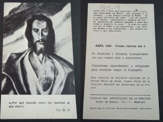 Old Blessed Sacred Heart Of Jesus Holy Card Andachtsbild Santini Santino Cc1976