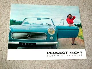 1963 Peugeot 404 Cabriolet (france) Sales Brochure.