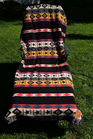 Vintage Ralph Lauren Blanket Aztec Southwest Stars Acrylic