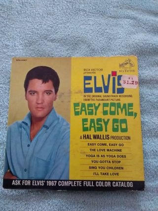 Elvis Presley Easy Come Easy Go Ep Record 45 7in Vintage Rca Victor Epa - 4387