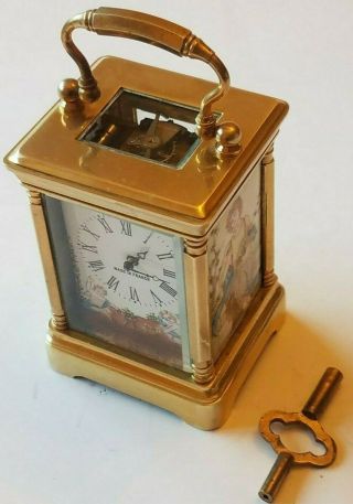 Antique Small French Brass Carriage Clock,  Perfectly - Made In France