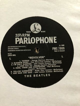 The Beatles Revolver 1st Pressing DENMARK - Exc 3