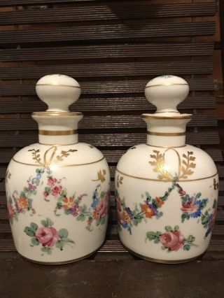 Porcelain Perfume Bottles Hand Painted,  Made In France Antique Hutzlers Purchase