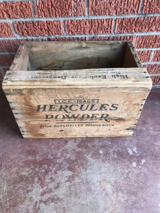Vintage Hercules Powder Co High Explosives Dynamite Tnt Wood Box Wooden Crate