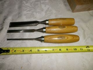 Set Of 3 Marples Chisels 1/4 ",  1/2 " And 1 " Shape