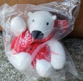 Coca Cola Coke Mini Plush Polar Bear W/ Holiday Red Scarf 4” Stuffed Animal