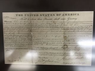 Andrew Jackson Signed Presidential Land Grant
