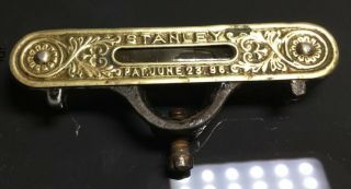 Antique Stanley Pocket /square Level Brass & Cast Iron Pat June 23 1896 3 1/8