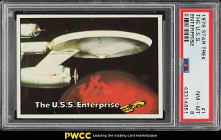 1976 Topps Star Trek The U.  S.  S.  Enterprise 1 Psa 8 Nm - Mt (pwcc)