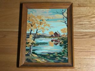 Vintage Paint By Number In Oak Frame 14 - 1/2 X 18 - 1/2