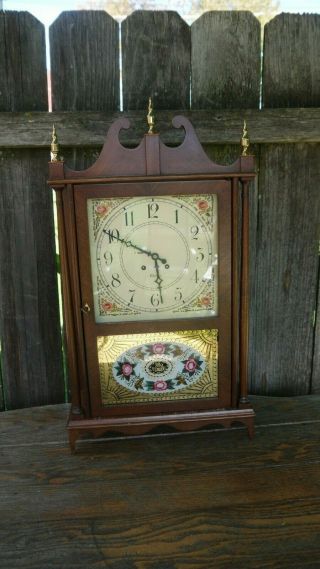 Chelsea Boston Clock Co.  Time/strike Pillar & Scroll Style Mantle Clock Running