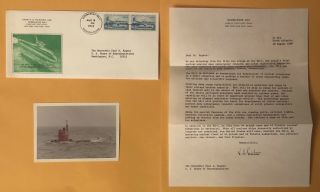 Rare 1969 Usn Hyman Rickover Signed Personal Letter W/ Org Submarine Nr - 1 Photo