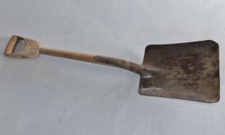Vintage Railroad Style Coal Shovel With Carved Handle Marked Solid Steel 3 Rr