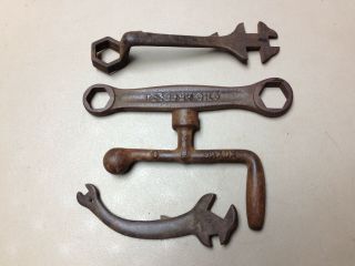 4 Vintage Old Farm Barn Tractor Implement Wrenches Tools Economy Silo,  Jaxon